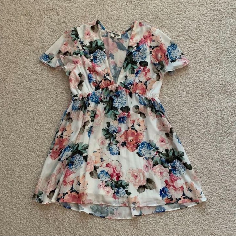 Show Me Your MuMu pink & blue floral dress